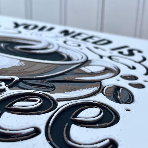 Coffee Wall Art, Coffee Lover, Coffee Station Decor, 3D Printed Wall Art - Picture 7 of 10